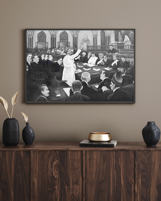 Tilak's Trial Canvas B&W Print