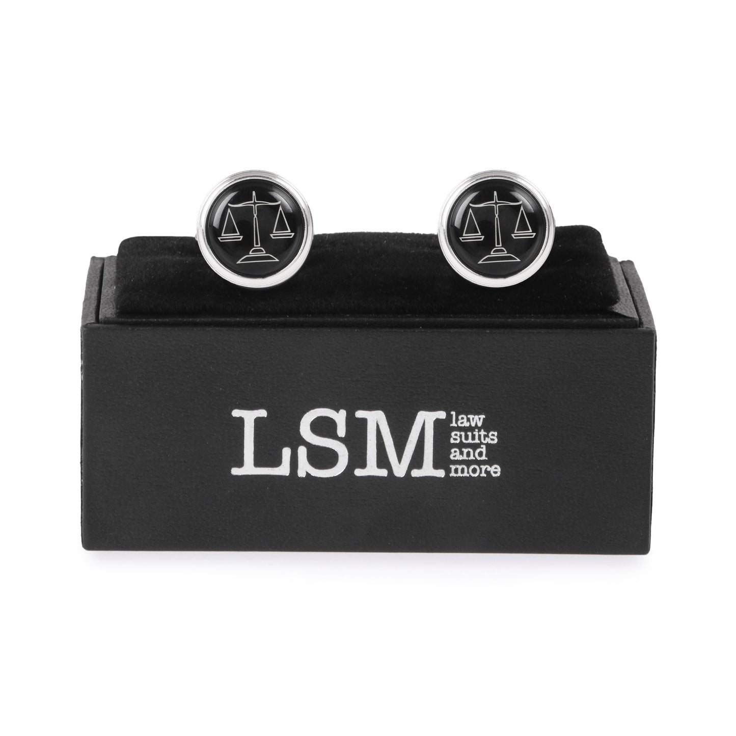 Cufflinks Scales of Justice Black