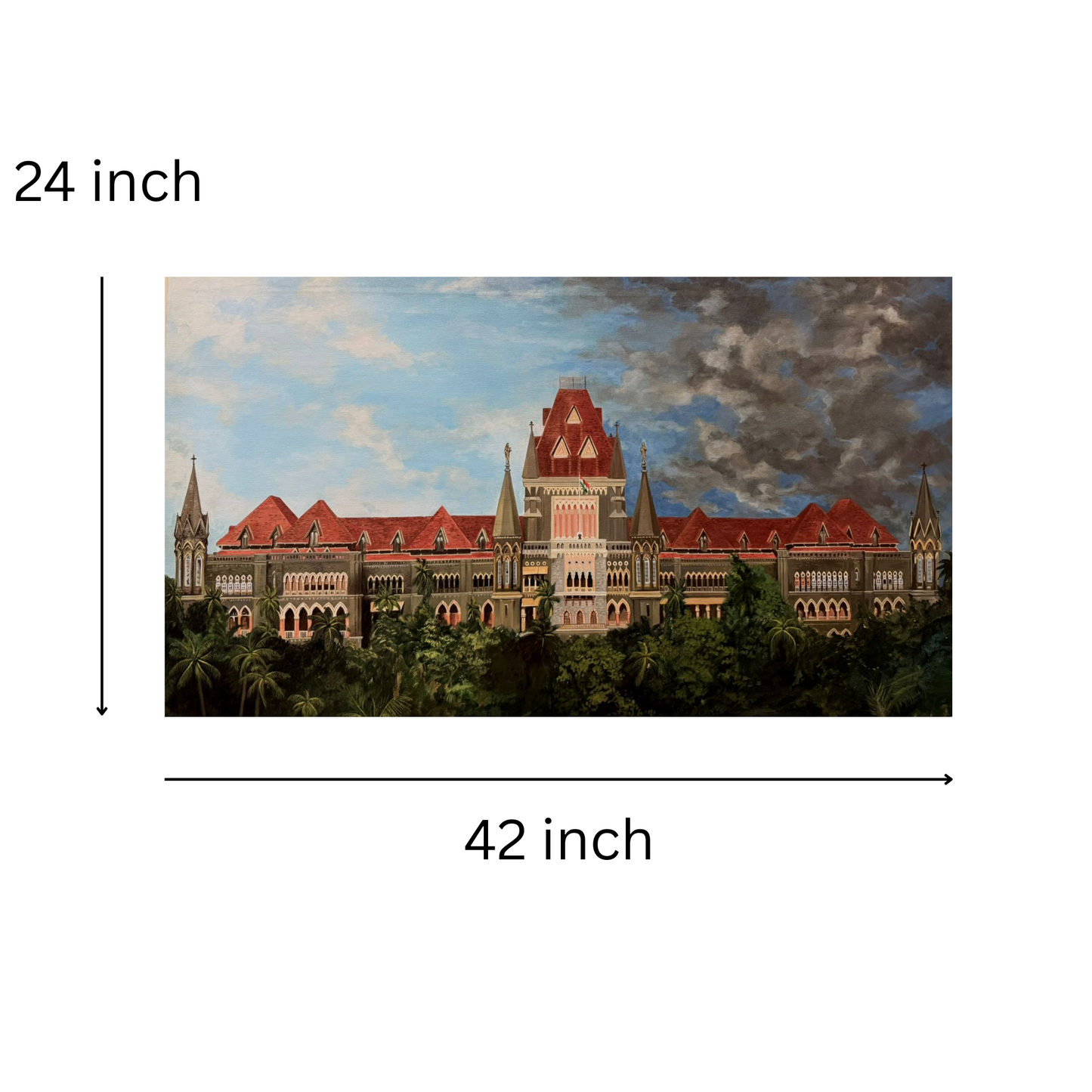 Duality of the Bombay High Court - Large Canvas Artwork 