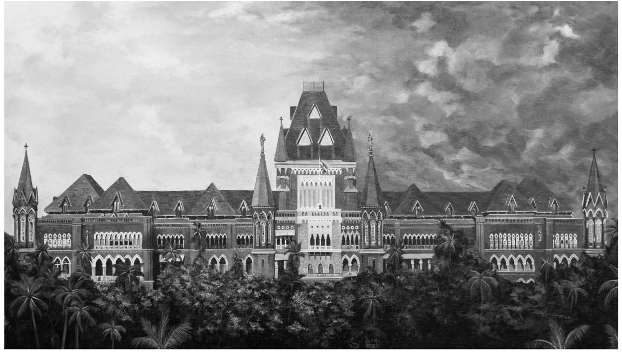 Duality of the Bombay High Court - Large Canvas Artwork Black & White