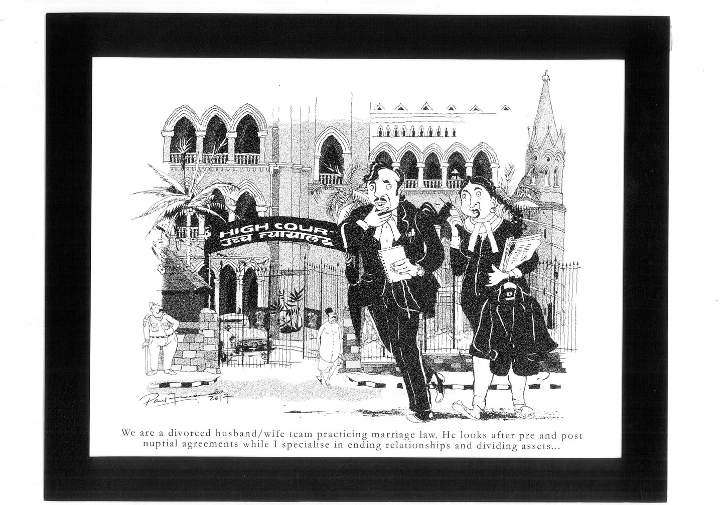 Divorce Settlements | Lawyer Pictures Cartoon|  Couple Practicing Marriage Law