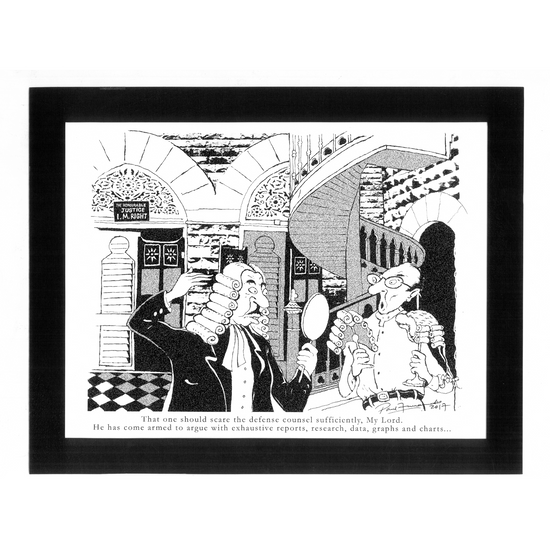 Illustration - Justice I. M. RIGHT Art Prints for Law Offices