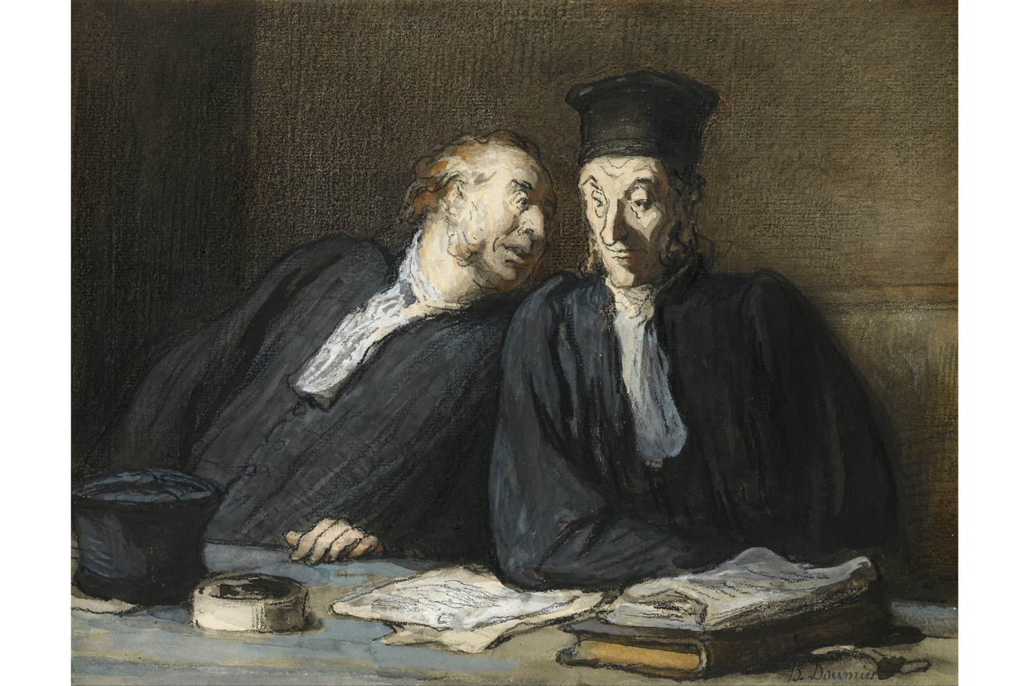 Print - Two Lawyers - Honore' Daumier - Lawyer Office Art Painting 
