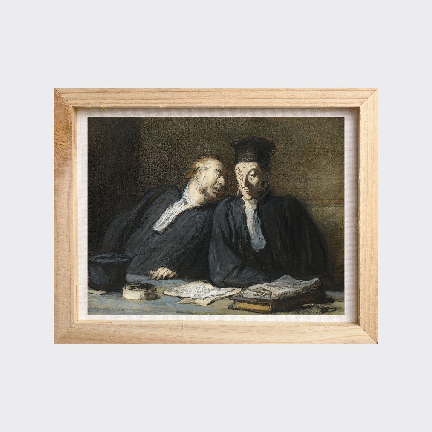 Print - Two Lawyers - Honore' Daumier - Lawyer Office Art Painting
