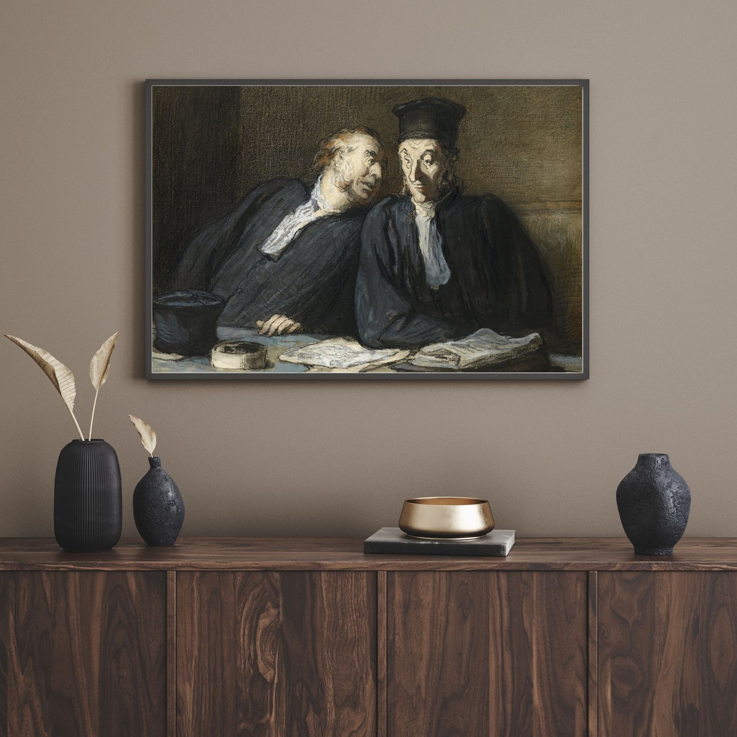 Print - Two Lawyers - Honore' Daumier - Lawyer Office Art Painting - Canvas
