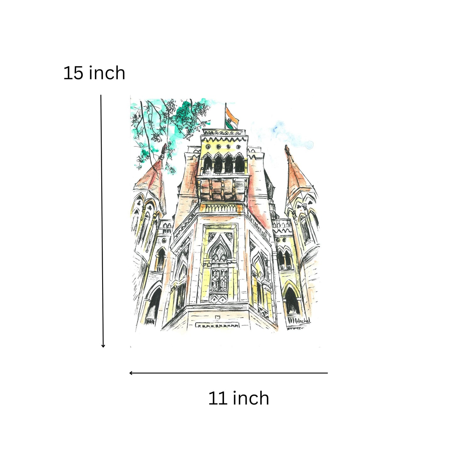 Print of the Bombay High Court (Perspective Shot) color
