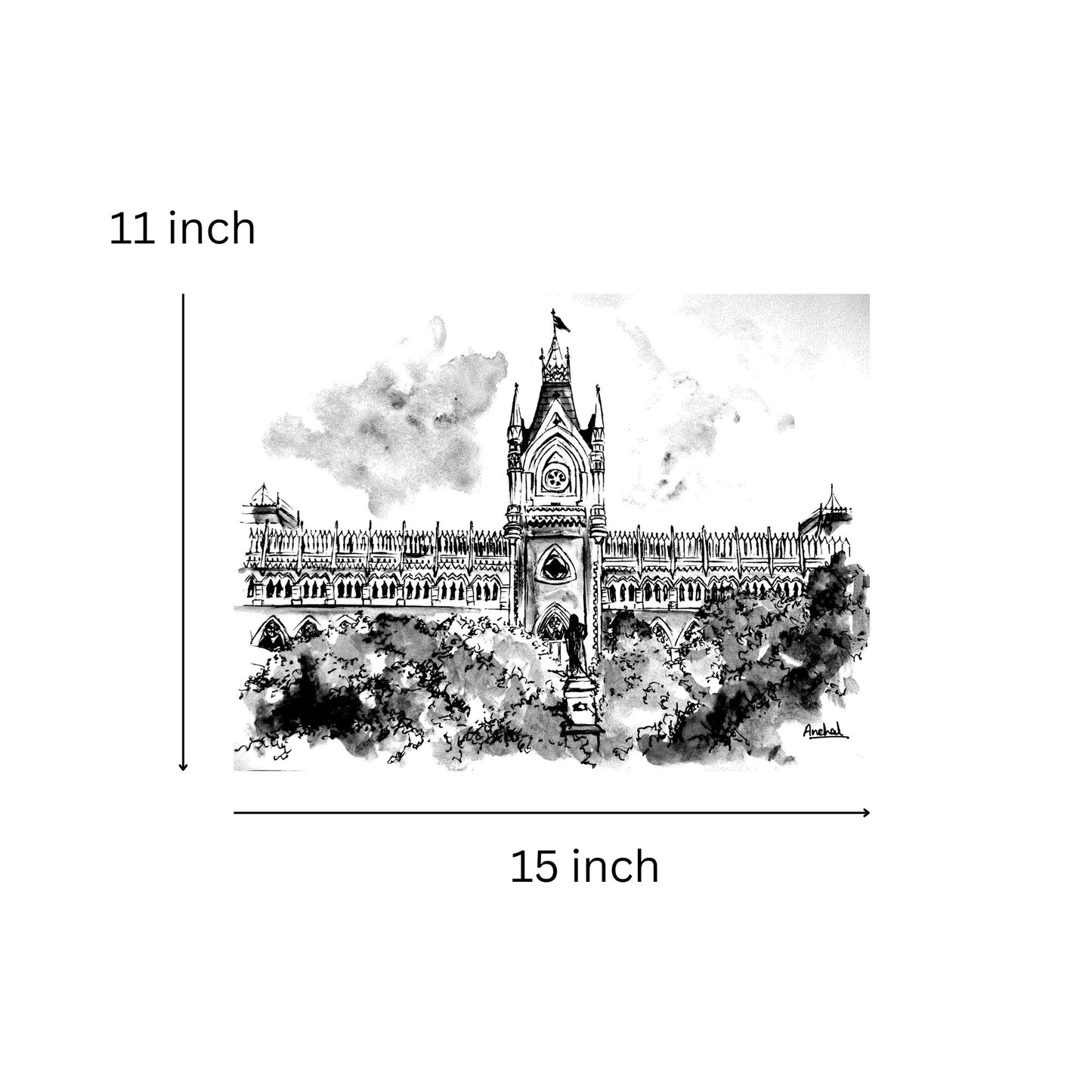 Print of the Calcutta High Court - B&W
