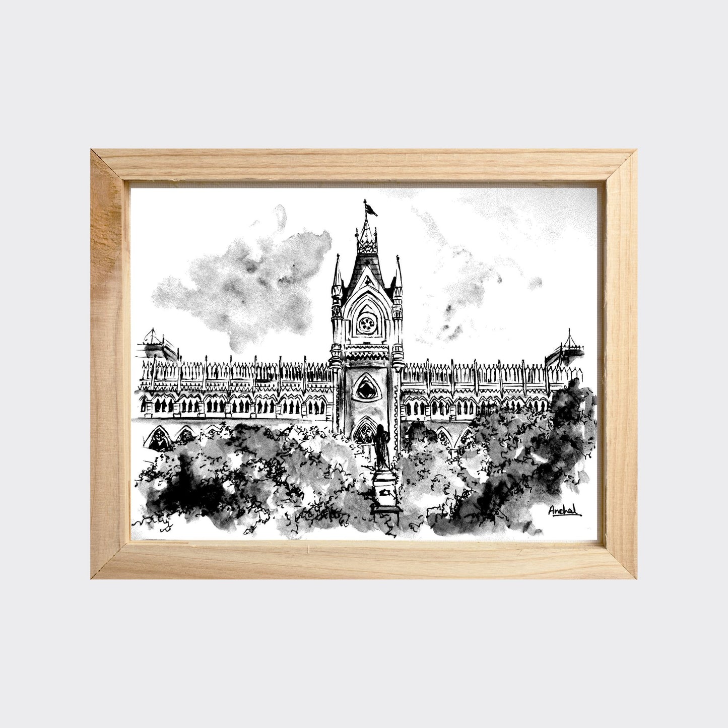 Print of the Calcutta High Court - B&W
