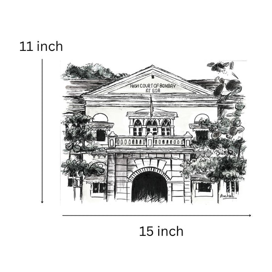 Print of the Goa High Court - B&W
