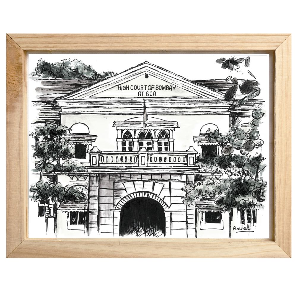 Print of the Goa High Court - B&W
