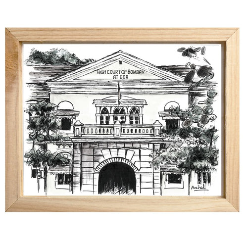 Print of the Goa High Court - B&W

