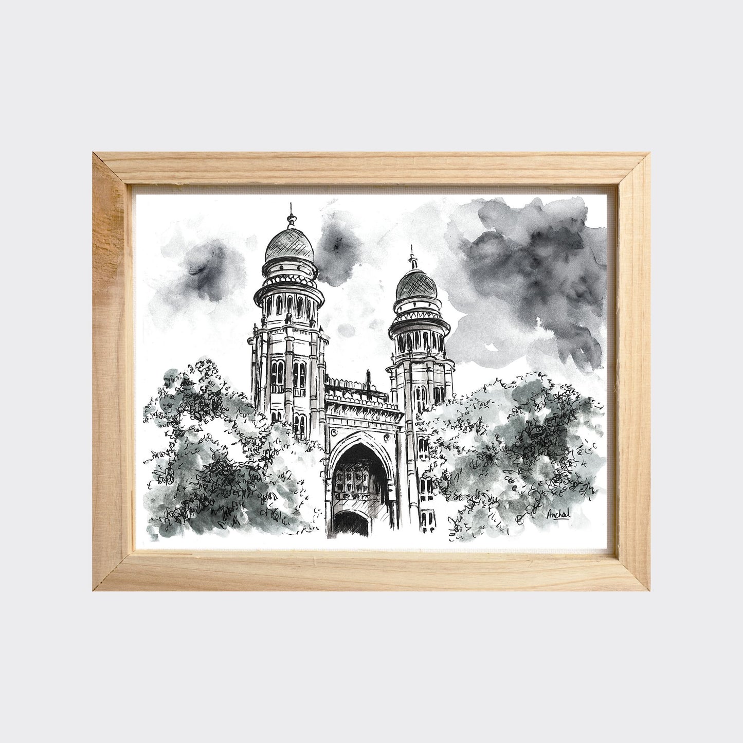 Print of the Madras High Court - B&W
