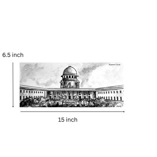 Print of the Supreme Court of India B&W
