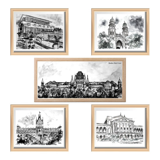Prints - Set of 5 Black & White