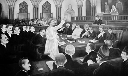 Tilak's Trial Canvas B&W Print Wall art for lawyer law office decor