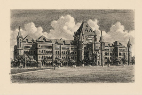 Vintage Bombay High Court - Large Canvas Artwork