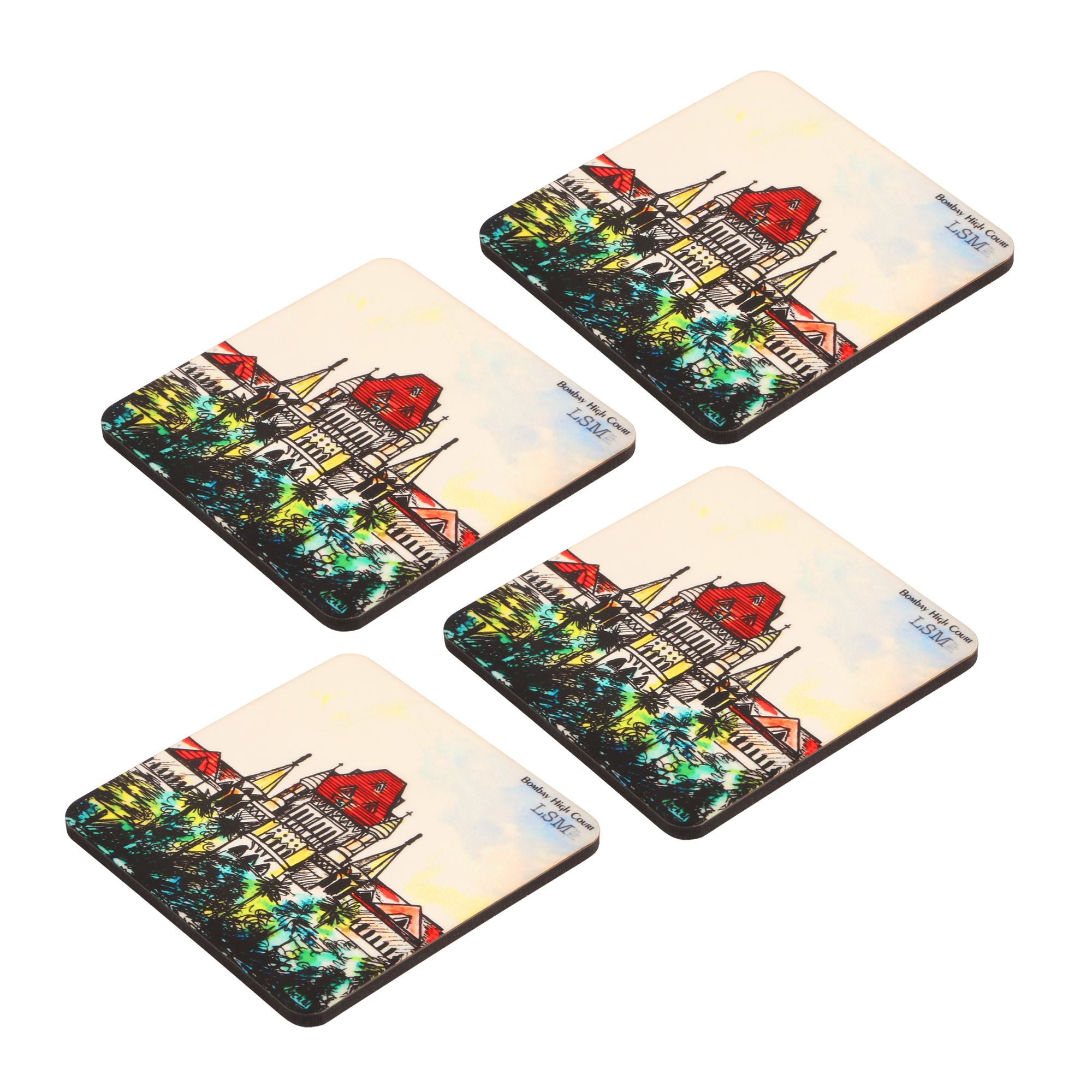 Bombay High Court Color Coasters - Set of 4