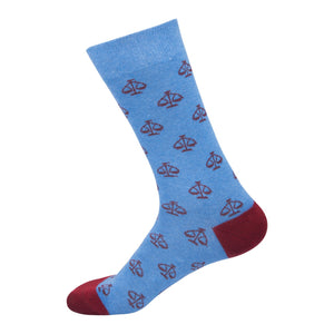 The Sassy Solicitor Socks - Full Length | Scales of Justice | Maroon & Blue