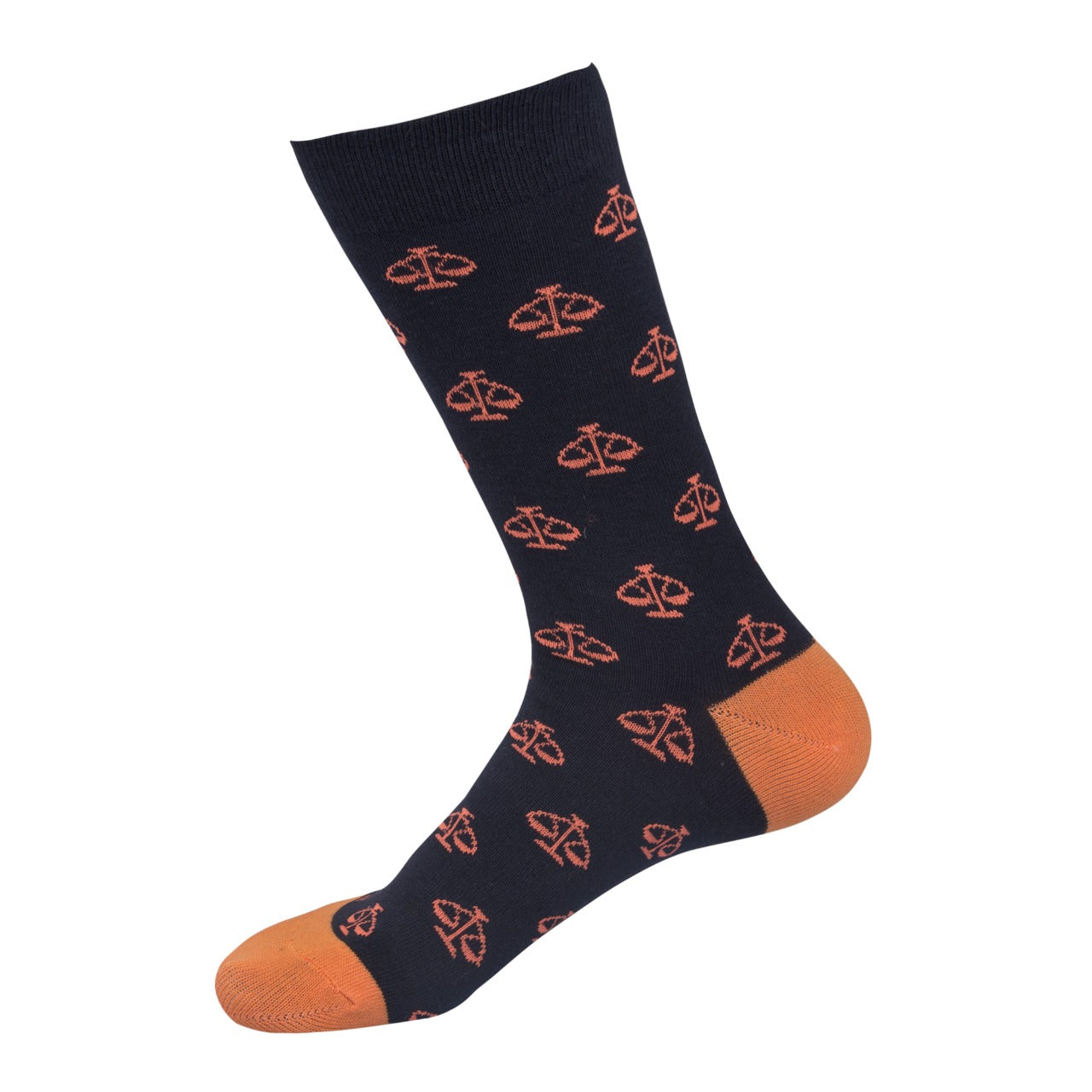 The Sassy Solicitor Socks - Full Length | Scales of Justice | Orange & Black