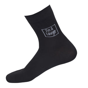 The Sassy Solicitor Socks - Ankle Length |Trust Me I'm a Lawyer Socks | Black & White