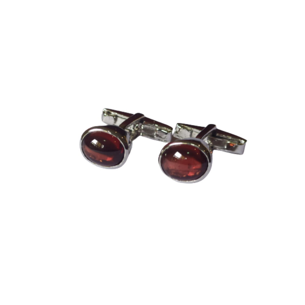 Cufflinks - Maroon Sterling Silver